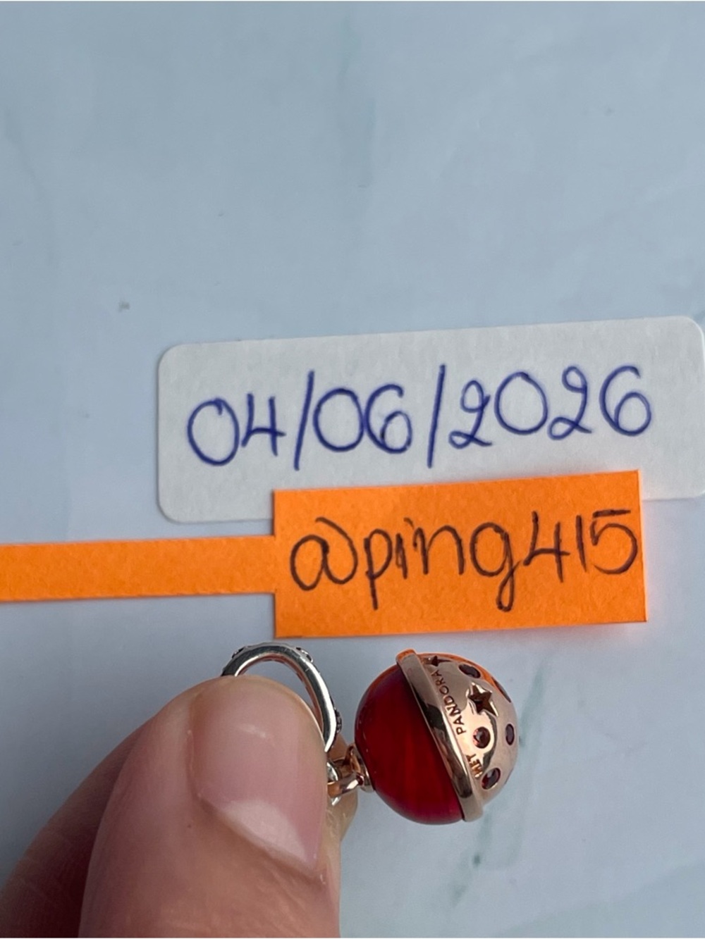 Pandora Two Tone Planet Mars Dangle - Picture 7 of 15